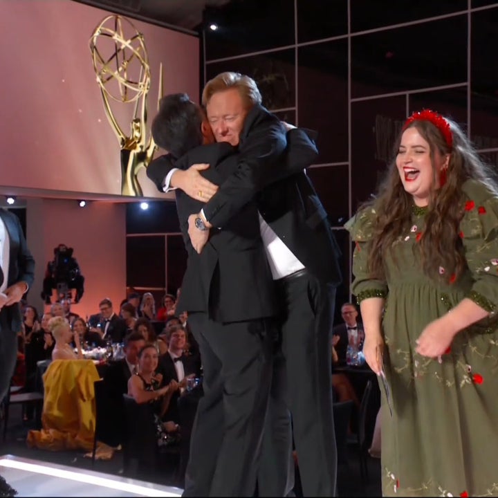 Conan O'Brien Crashes the Stage During Stephen Colbert's Emmy Win