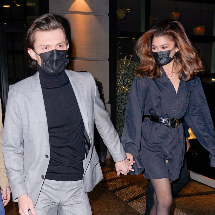 Zendaya and Tom Holland Hold Hands in Color-Coordinated Looks for Date