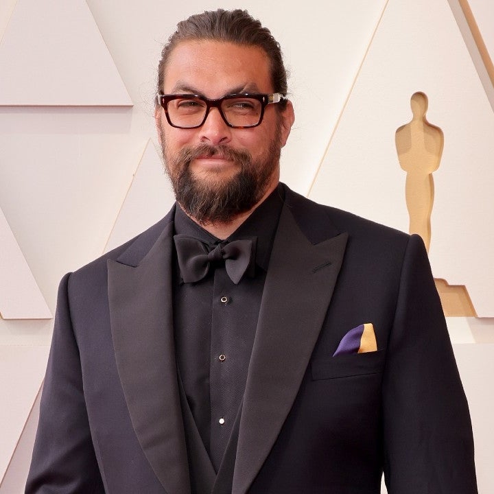 Jason Momoa Rocks French Braid While Going Solo on 2022 Oscars Carpet