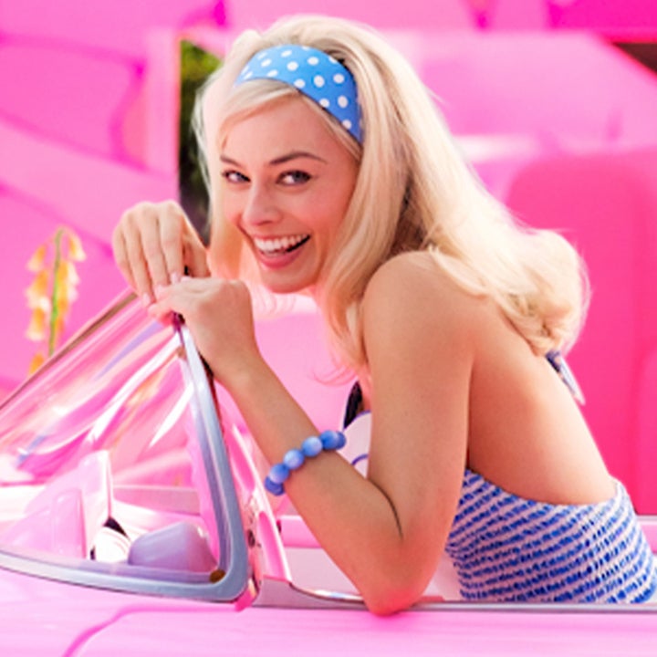 Margot Robbie Is All Dolled Up in Pink as Barbie on Set