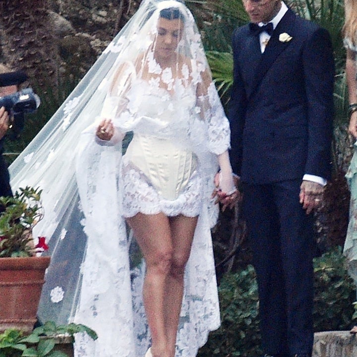 kourtney kardashian white mini dress Kourtney Kardashian Wears Mini Dress for Travis Barker Italy Wedding