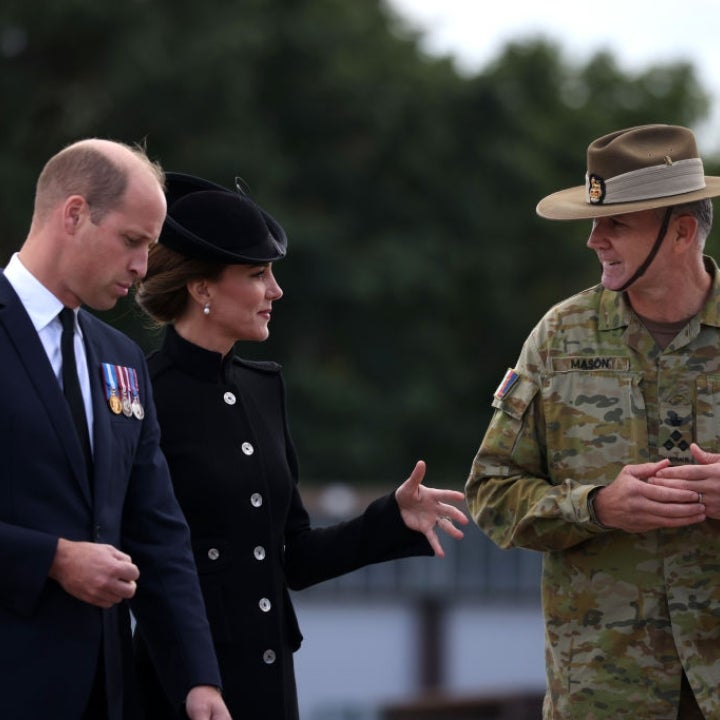 Prince William, Kate Middleton Meet Troops Deployed for State Funeral