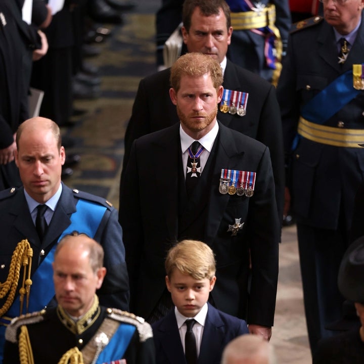 Harry, Meghan, William and Kate Get Emotional at Queen's Funeral