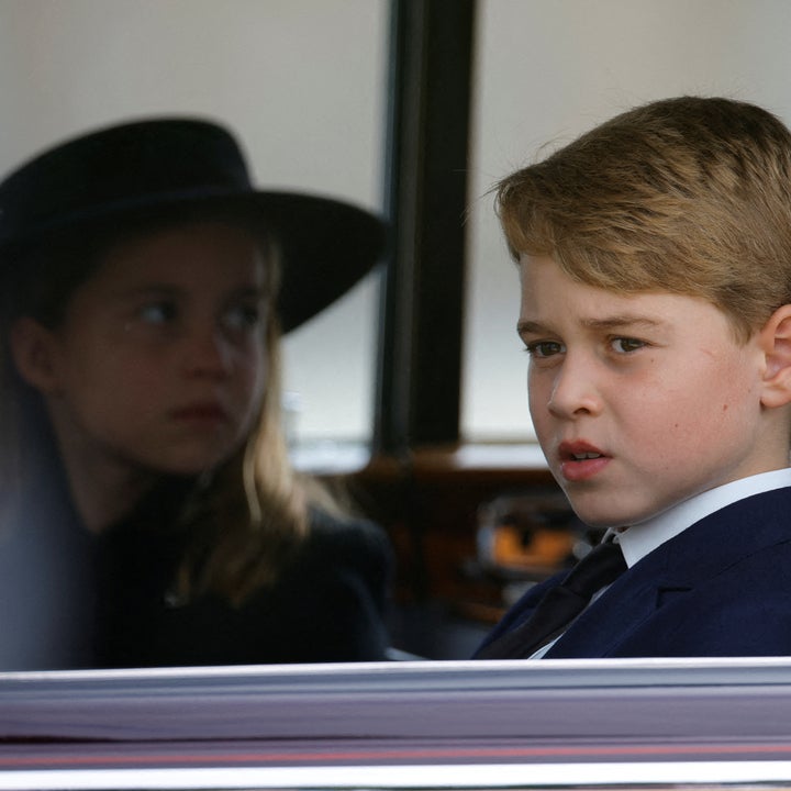 Prince George and Princess Charlotte Join Procession Queen's Funeral