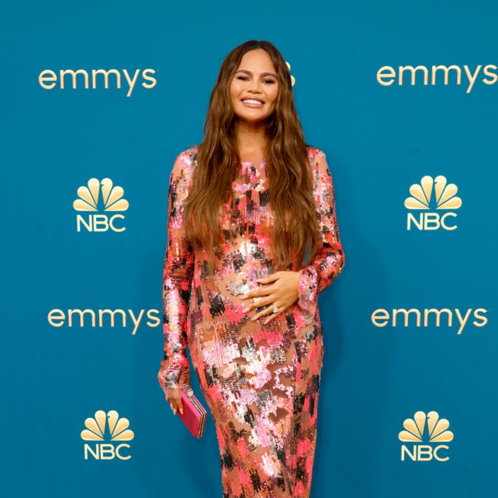 Pregnant Chrissy Teigen Looks Radiant on Emmys 2022 Red Carpet
