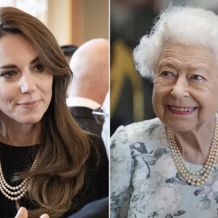 Kate Middleton Wears Queen Elizabeth's Pearl Necklace at Palace Lunch