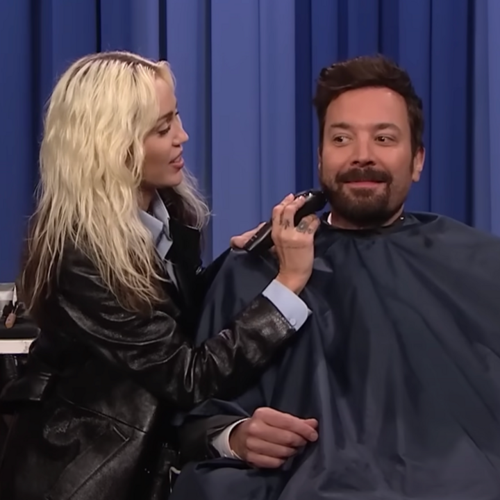 Watch Miley Cyrus Shave Jimmy Fallon's Beard on 'The Tonight Show'
