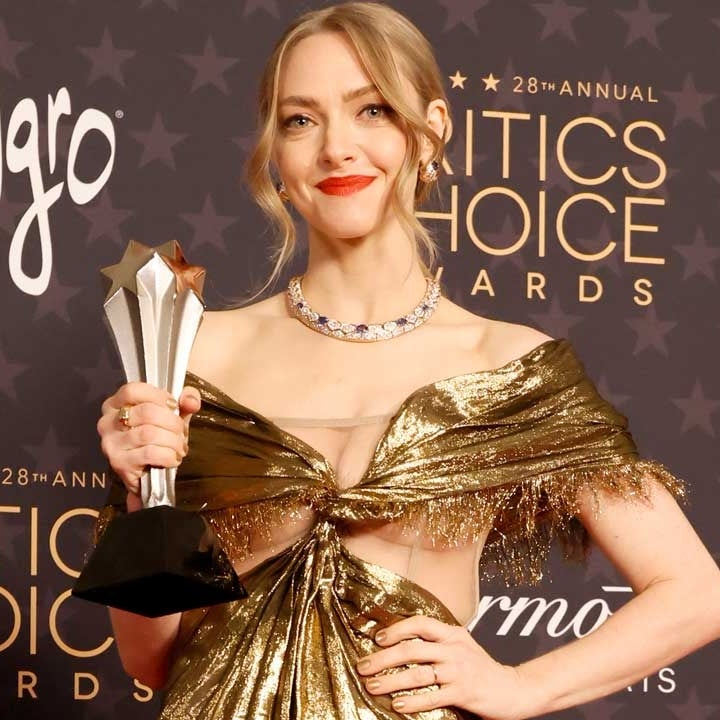 Amanda Seyfried Has a Wardrobe Malfunction at Critics Choice Awards