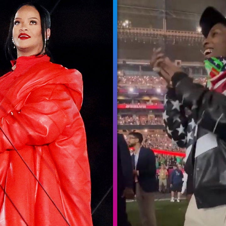 A$AP Rocky Proudly Cheers on Rihanna During Her Super Bowl Halftime Performance