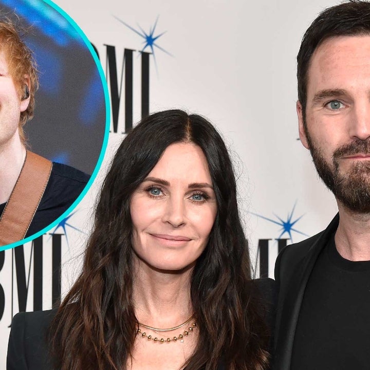 See Ed Sheeran, Courteney Cox and Johnny McDaid Try 'Dirty Dancing' Lift