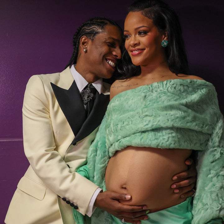 A$AP Rocky Cradles Rihanna's Bare Baby Bump