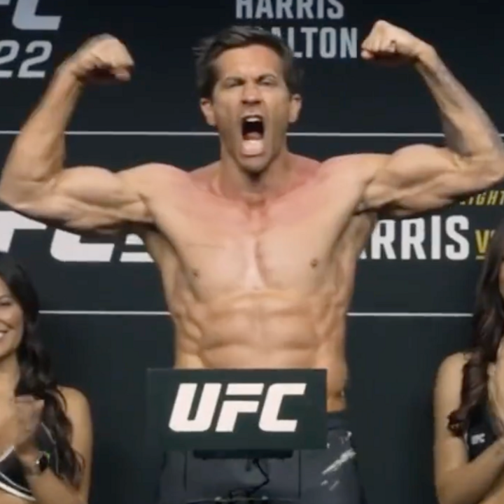 Jake Gyllenhaal Shows Off Chiseled Body at UFC 285 Weigh-Ins