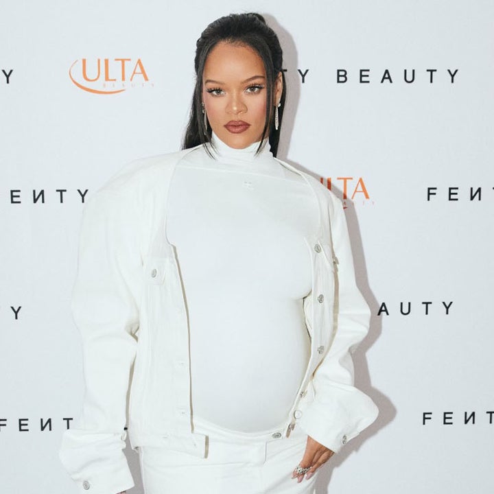Rihanna Shows Off Baby Bump in All-White Ensemble