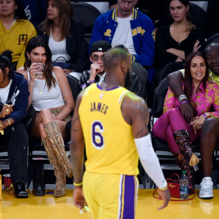 Kendall Jenner & Bad Bunny Sit Courtside at Lakers Playoff Game in Los  Angeles, Bad Bunny, Kendall Jenner, Kim Kardashian, North West