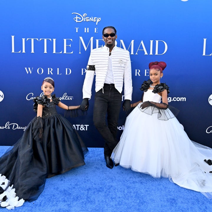 Offset and His Daughters Dress Royally for 'Little Mermaid' Premiere