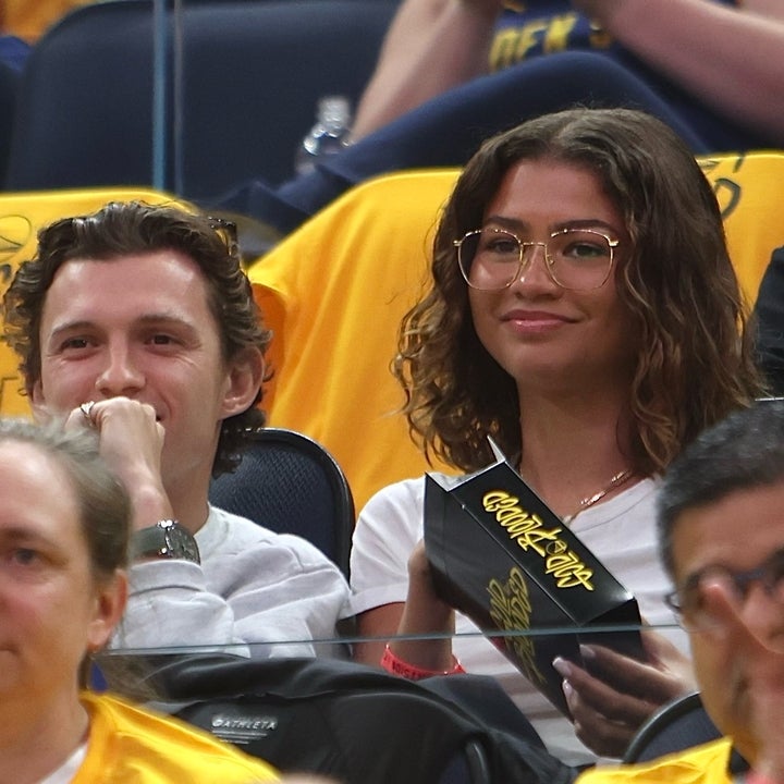 Zendaya and Tom Holland Have Date Night at Golden State Warriors Game 