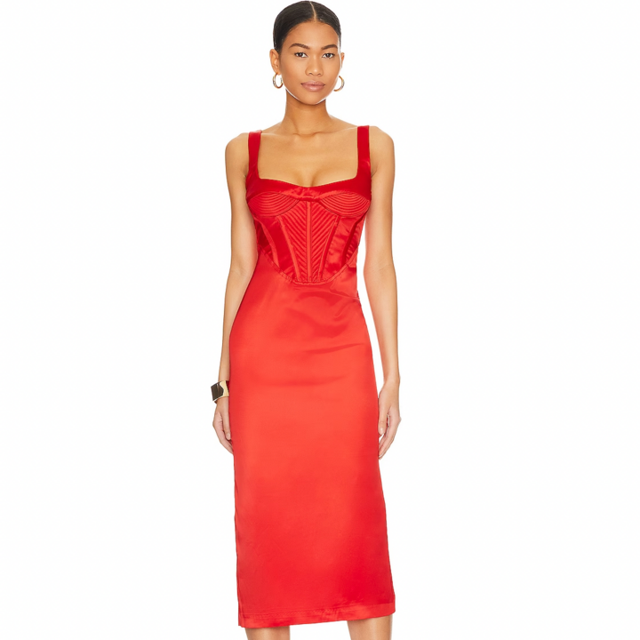 strapless open back dress Sweetheart Red Sequin Prom Dress Long – loveangeldress main image 0