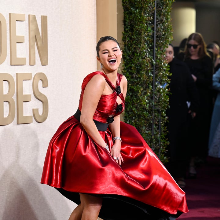 selena gomez golden globes 2024 dress Selena Gomez Hits 2024 Golden Globes Red Carpet in Red Dress