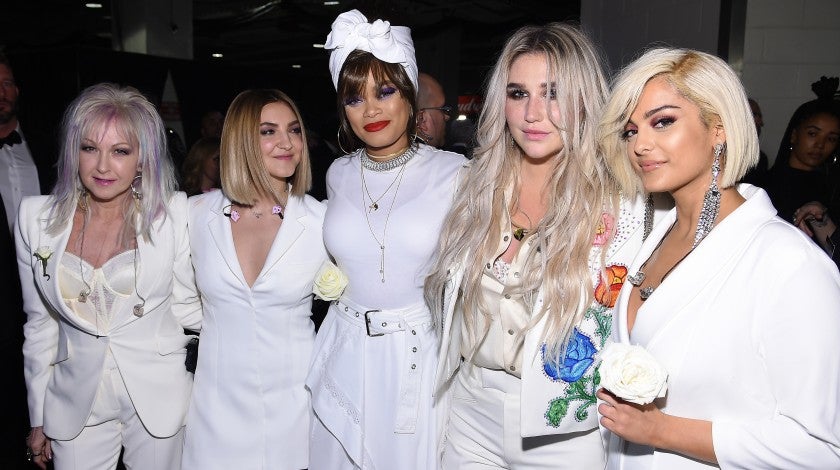Cyndi Lauper, Julia Michaels, Andra Day, Kesha and Bebe Rexha at 2018 GRAMMYs