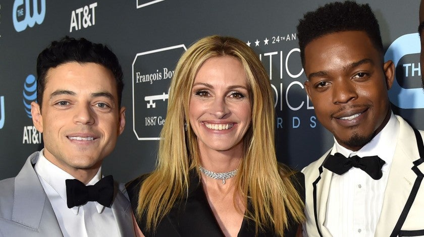 Rami Malek, Julia Roberts and Stephan James at critics' choice awards 2019