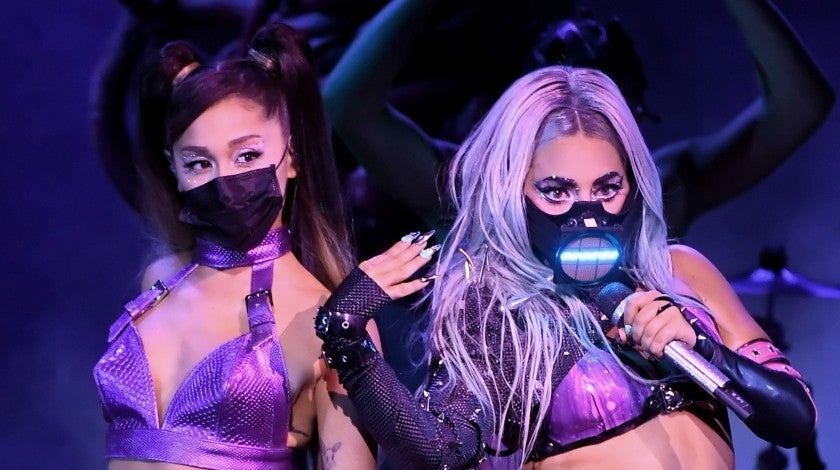 lady gaga and ariana grande perform at vmas 2020