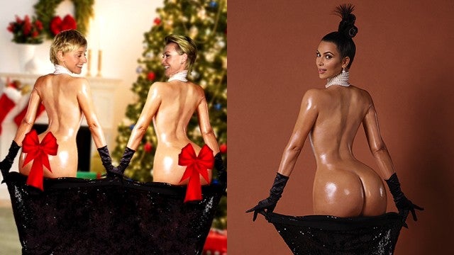 Ellen DeGeneres Copies Kim Kardashians Naked Butt Photo for Her Christmas Card Entertainment Tonight Xxx Pic Hd