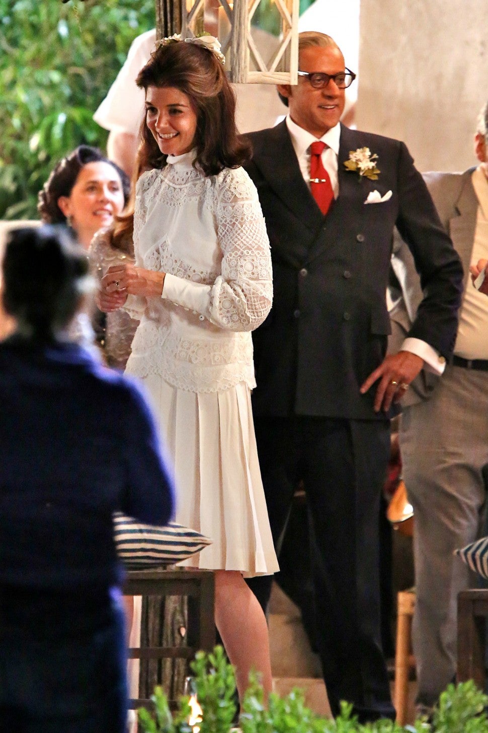 Katie Holmes Glows as Jackie Kennedy in Her Wedding Dress in 'The ...