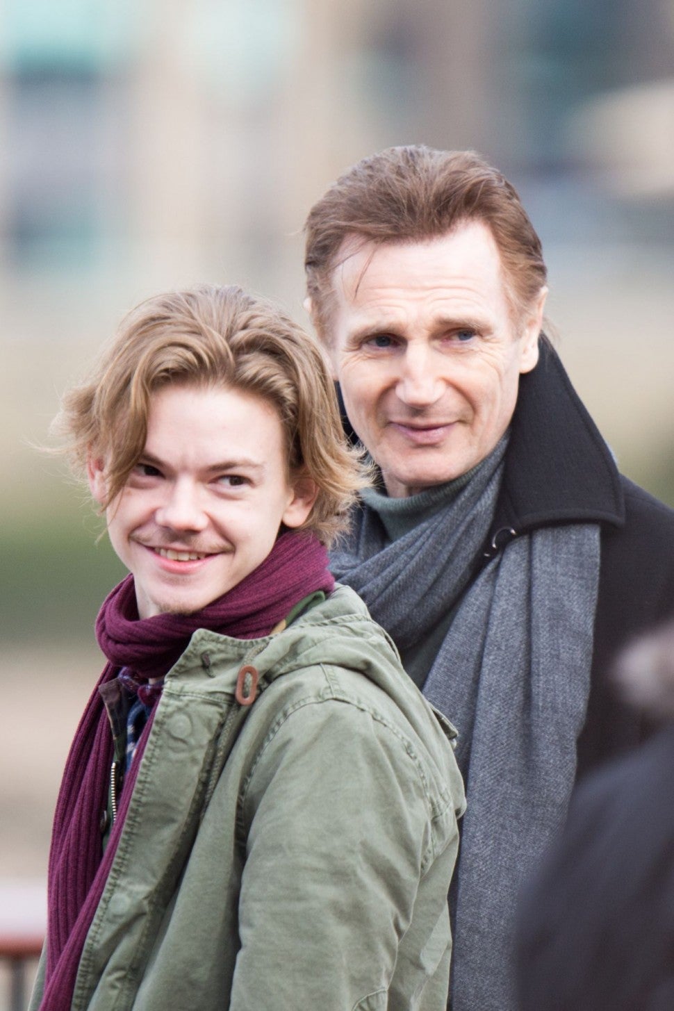 Liam Neeson Reunites With Onscreen Son Thomas Brodie Sangster For Love 