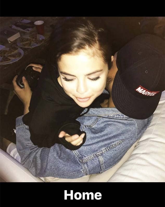 Selena Gomez and The Weeknd cuddle on Instagram