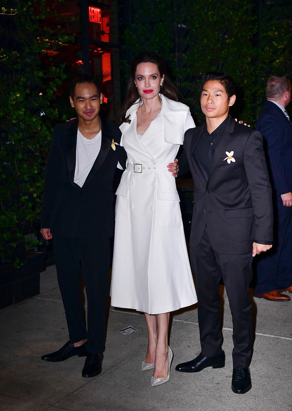 Angelina Jolie with Maddox and Pax