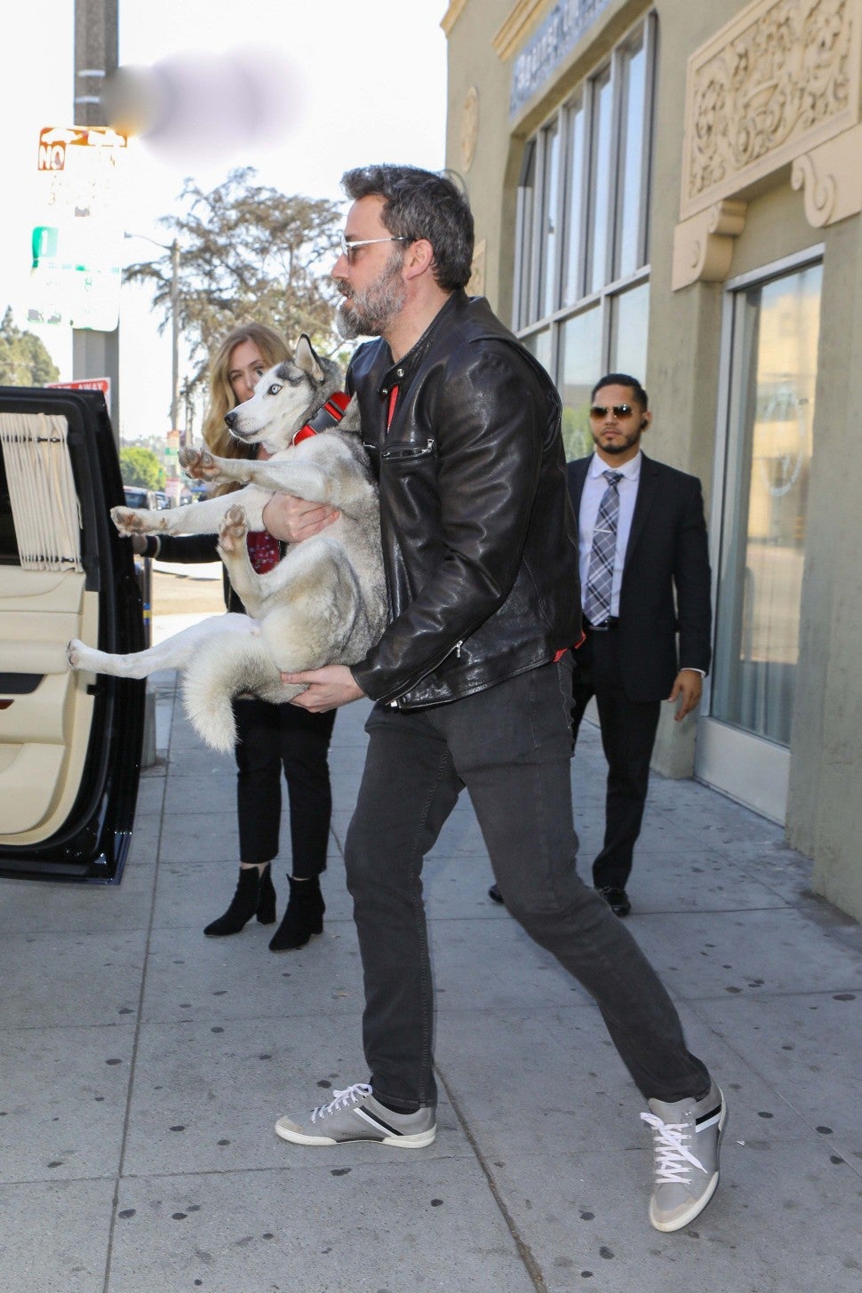 Ben Affleck With Pet Husky