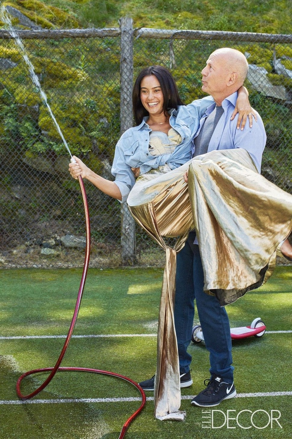 Bruce Willis at home with wife Emma, Elle Decor