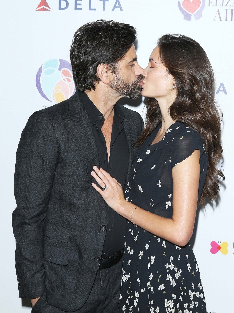 John Stamos and Caitlin McHugh at the mothers2mothers and The Elizabeth Taylor AIDS Foundation Benefit Dinner