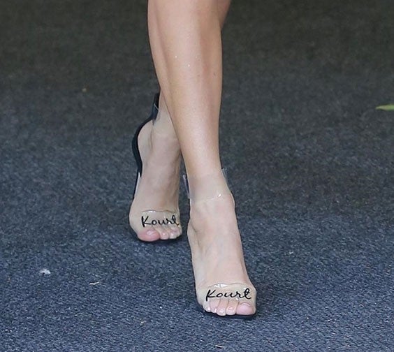 Kourtney Kardashian's name heels
