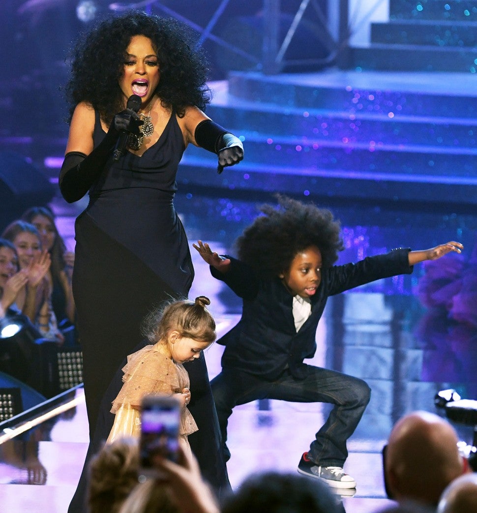 Diana Ross performs with her grandson