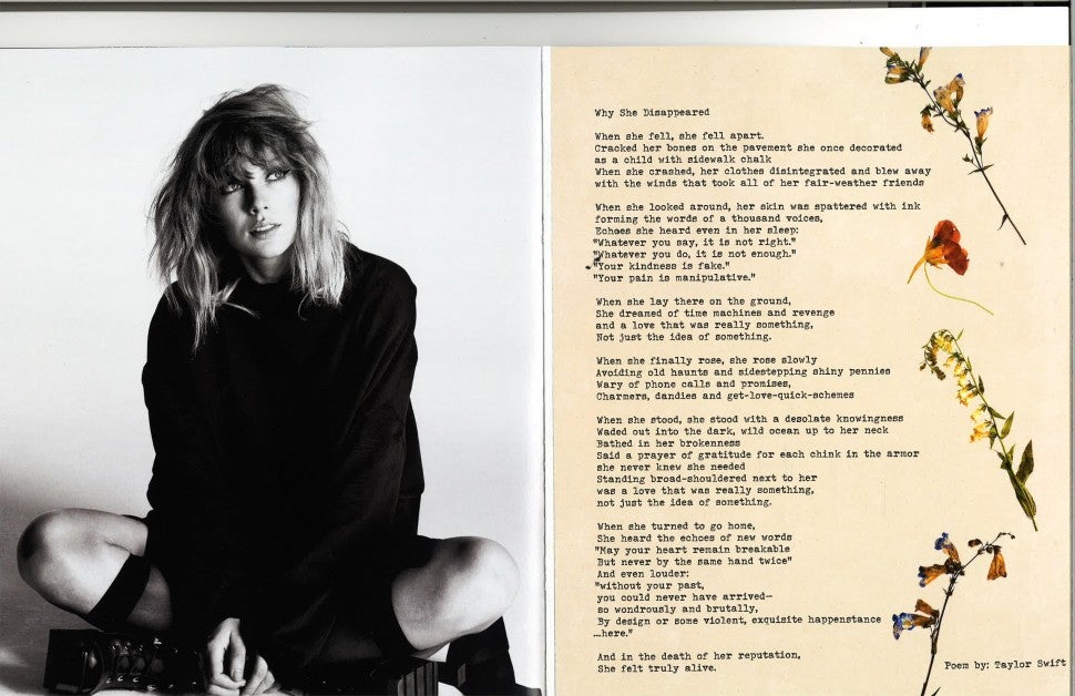Taylor Swift Poem Why She Disappeared Reputation