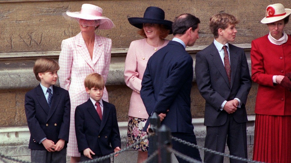 Young Prince William and Harry with Princess Diana