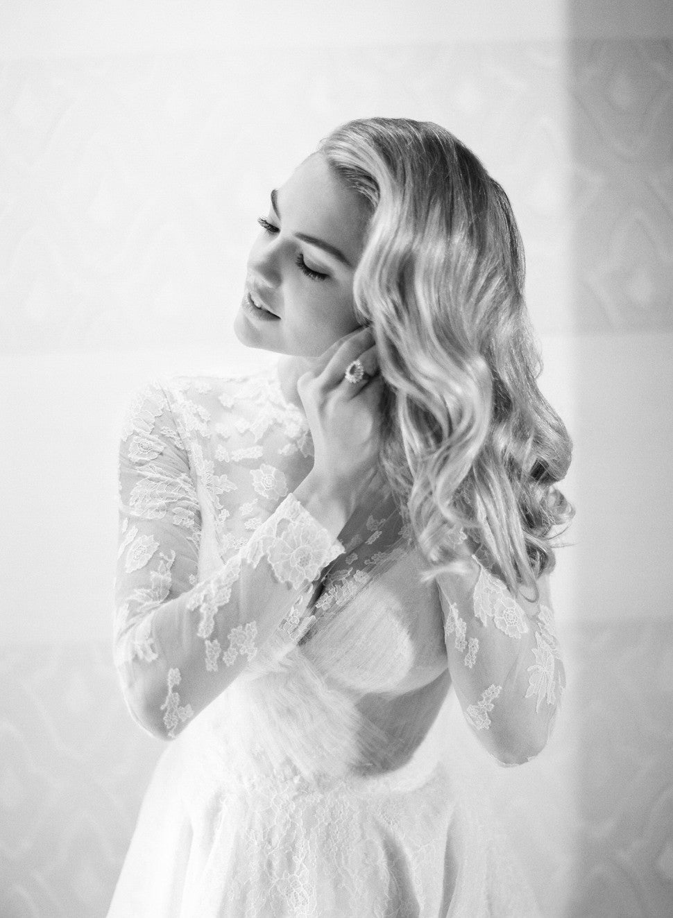 Kate Upton wedding dress - b&w