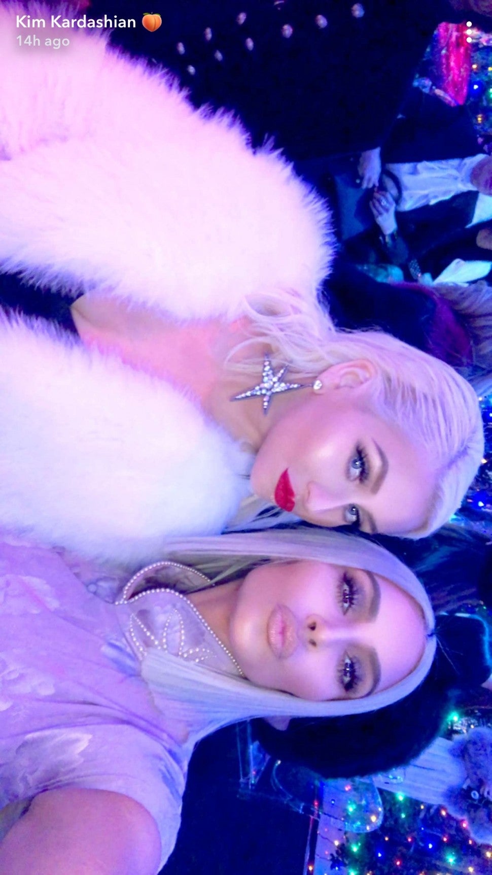 Christina Aguilera and Kim Kardashian on xmas eve