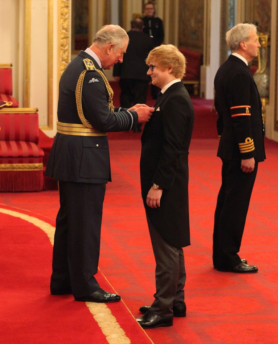 Prince Charles honors Ed Sheeran