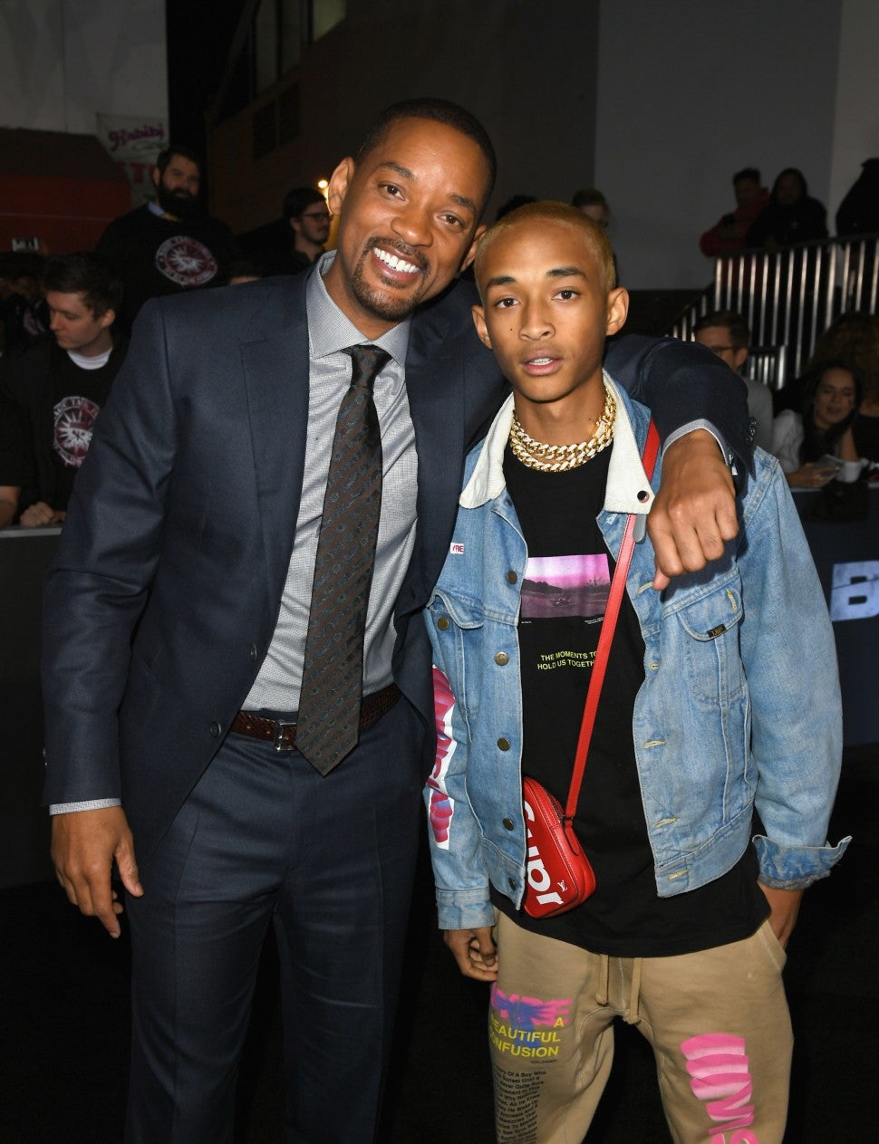 Will Smith and Jaden Smith at Bright premiere