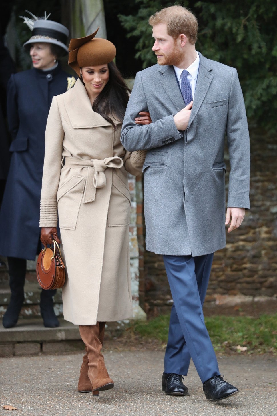 Meghan Markle and Prince Harry walk to Christmas Day service