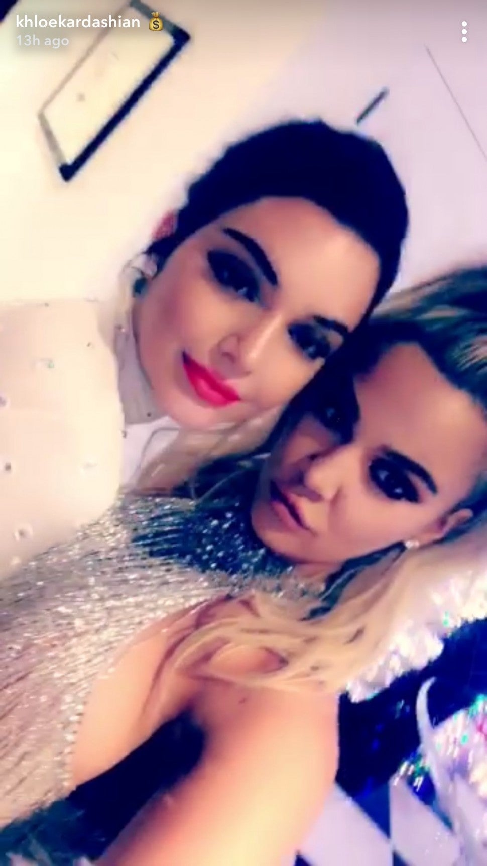 Kendall Jenner and Khloe Kardashian at xmas eve party