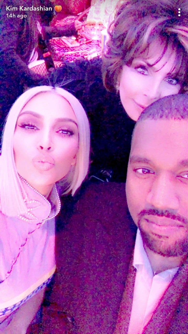 Kim Kardashian and Kanye West at xmas eve party