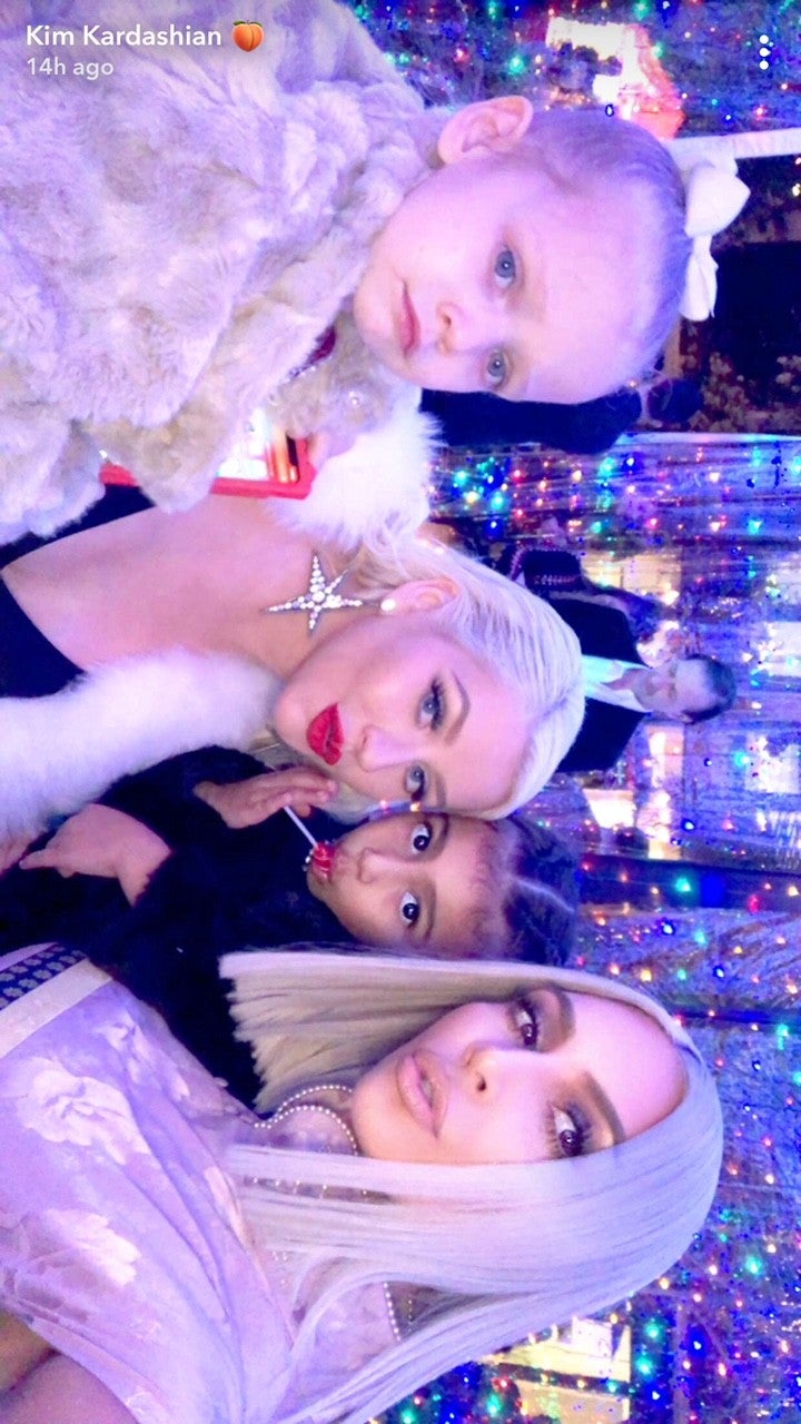 Christina Aguilera, Kim Kardashian and their daughters