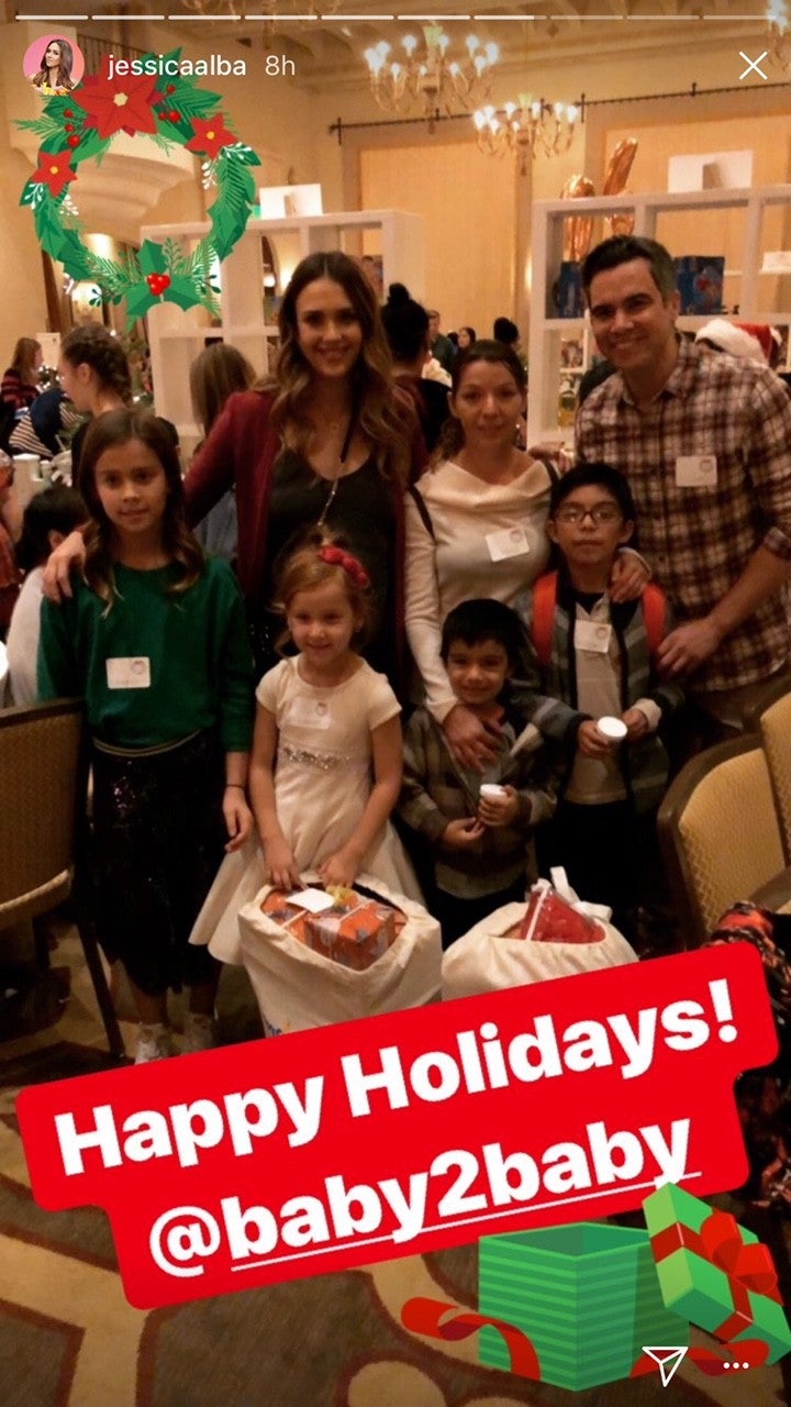 Jessica Alba and family at baby2baby event