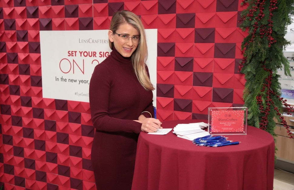 Lo Bosworth at Lenscrafter holiday event