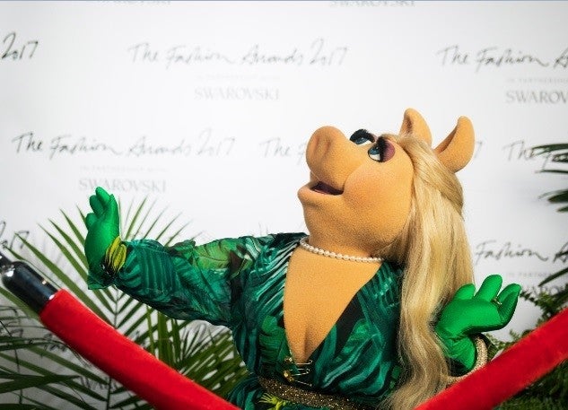 Miss Piggy in JLo dress