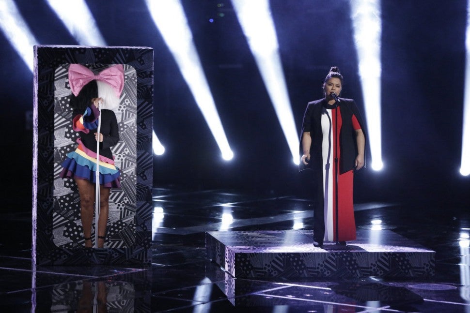 Brooke Simpson and Sia on The Voice finale