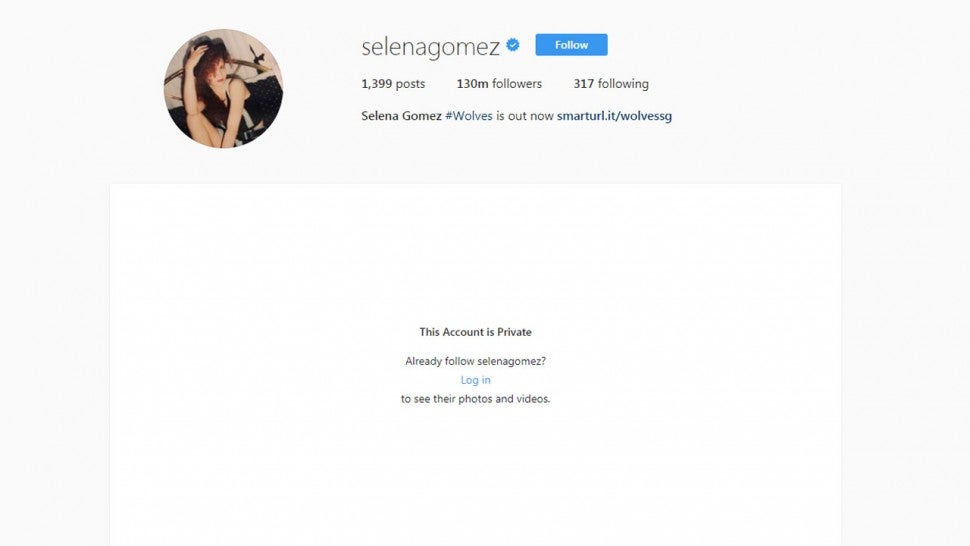 Selena Gomez private Instagram
